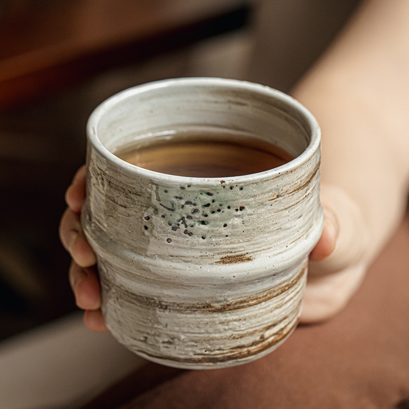 Handmade Ceramic Mug - اليابانية الخام السيراميك فنجان القهوة خمر