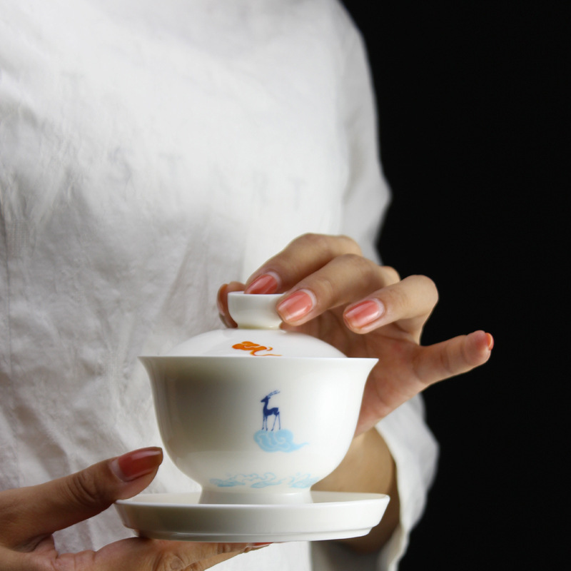 Handmade Ceramic Mug - Gongjiu اللون الغزلان الأبيض الخزف فنجان