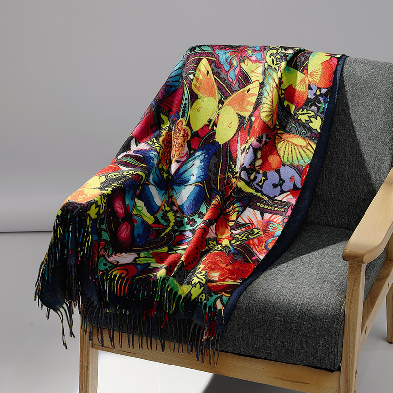 Cashmere Throw Blanket - العلامة التجارية الفاخرة النفط اللوحة الكشمير