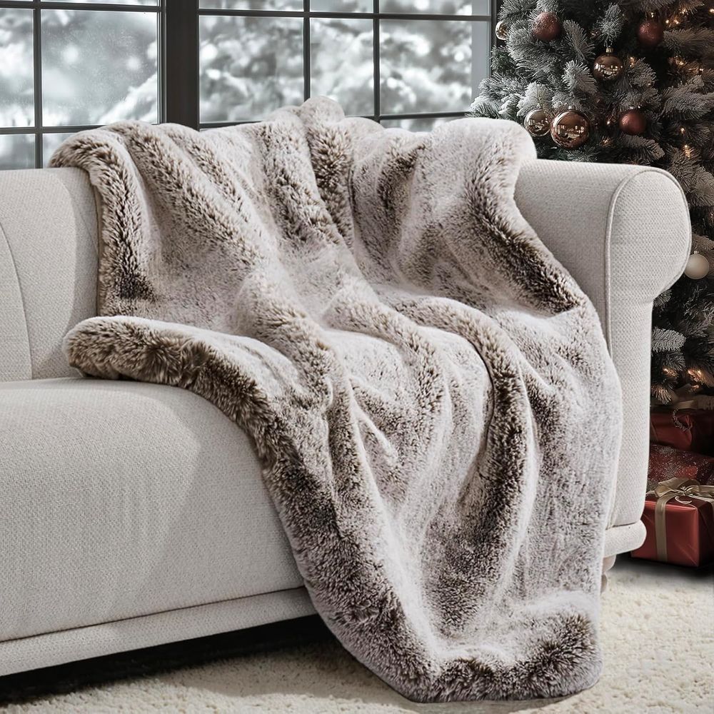 بطانية رمي فاخرة من فرو شينشيل - مراجعة Cashmere Throw Blanket وسعره