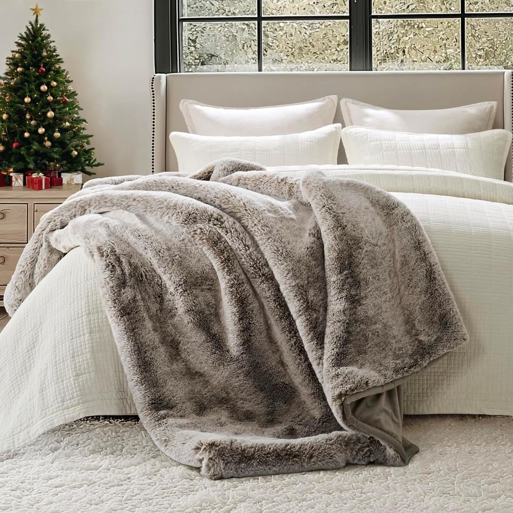 بطانية رمي فاخرة من فرو شينشيل - مراجعة Cashmere Throw Blanket وسعره